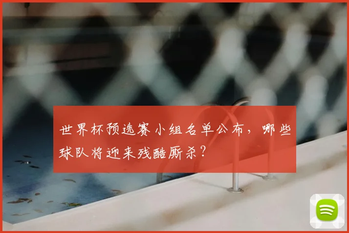 世界杯预选赛小组名单公布,哪些球队将迎来残酷厮杀?